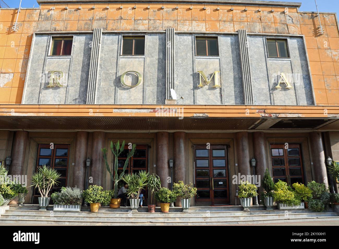 Berühmtes Roma-Kino und Café in Asmara Stockfoto