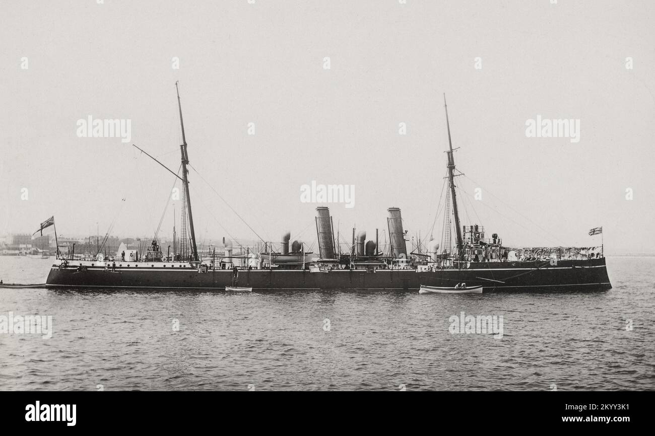 Oldtimer-Foto - 1897 - HMS Pelorus, Kingston upon Thames, London Stockfoto