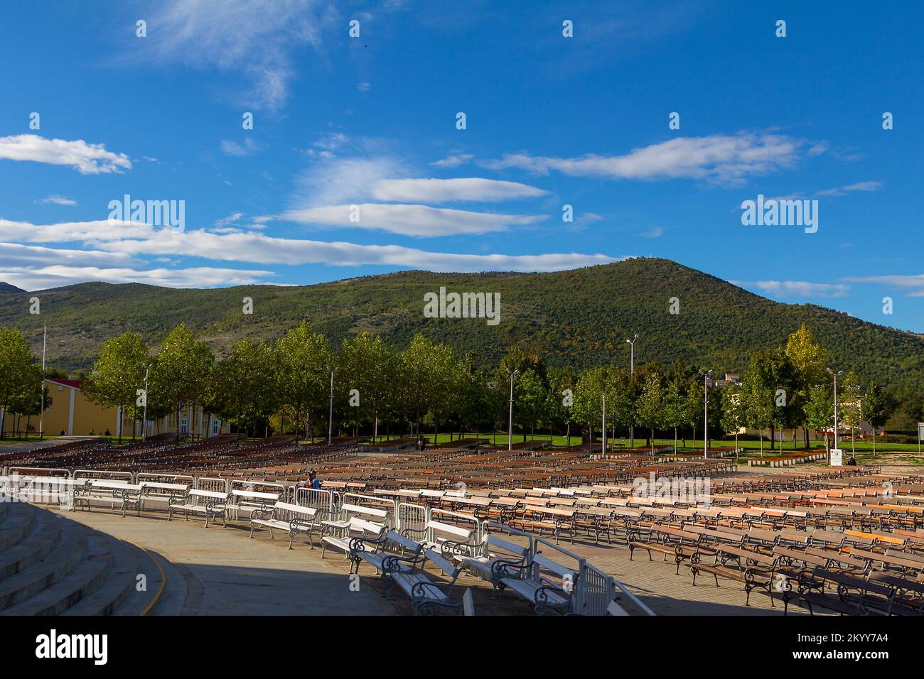 Hinter der Jakobskirche in Medjugorje Stockfoto