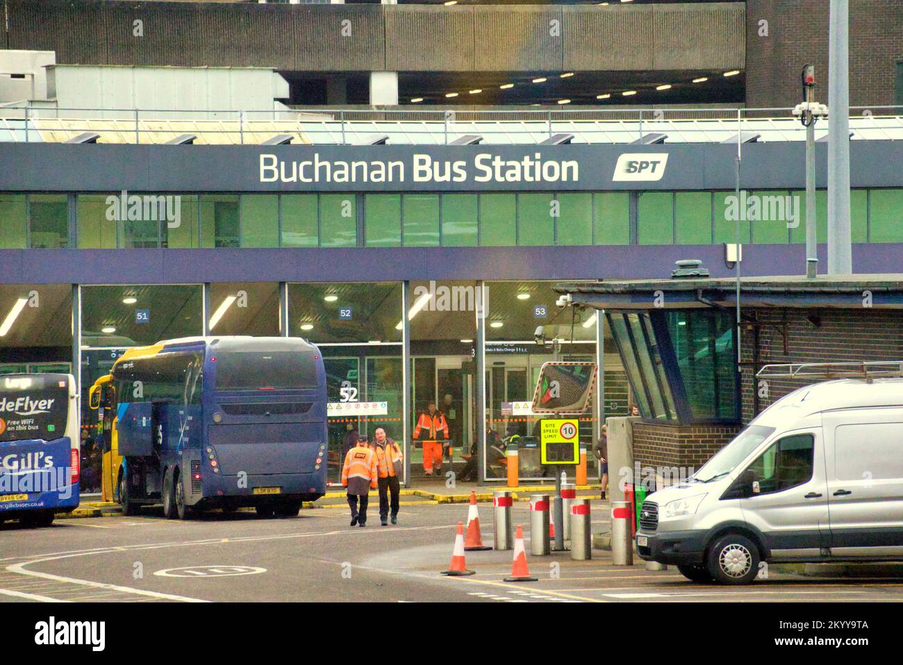 Bushaltestelle Glasgow Buchanan Street Stockfoto