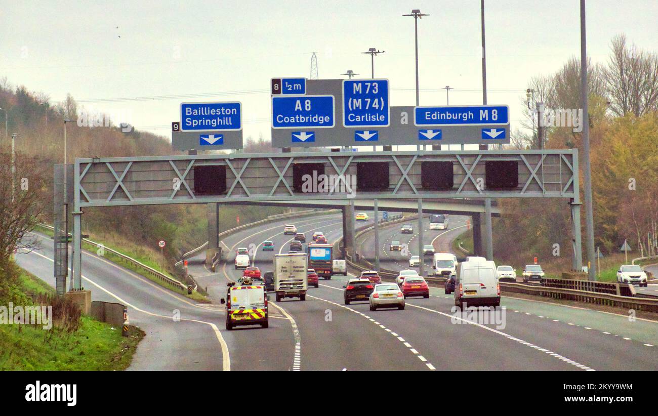 Von Glasgow nach Edinburgh Autobahn M8 Stockfoto