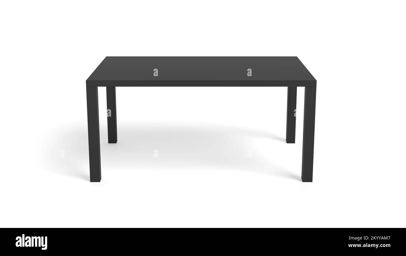 Moderner Tisch isoliert auf weißem Hintergrund. 3D Abbildung. Stockfoto