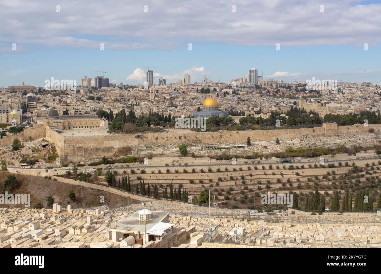 7. November 2022 der historische Felsendom in der Altstadt von David in Jersalem Israel die antike Stätte des Solomon-Tempels. Stockfoto