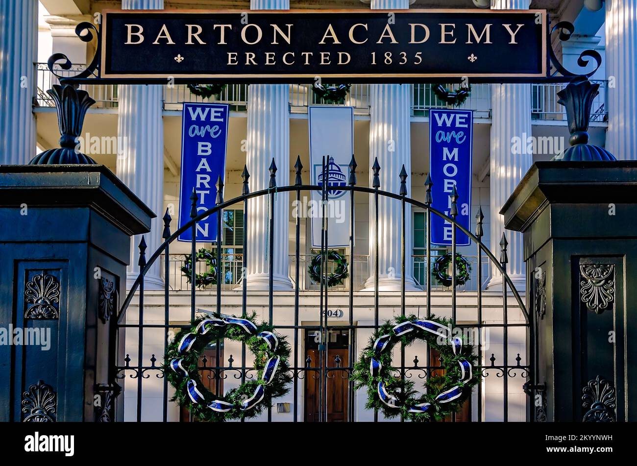 Die Barton Academy, die erste öffentliche Schule in Alabama, wird am 30. November 2022 in Mobile, Alabama. Stockfoto