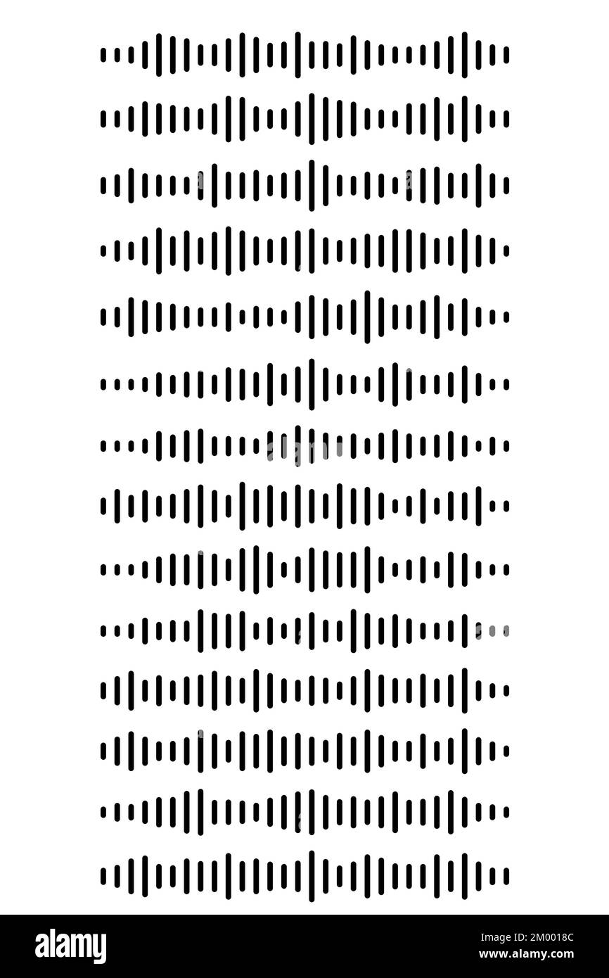 Audiowelle. Symbol klingt nach einem Lied. Podcast setzt Wellen. Symbole auf transparentem isoliertem Hintergrund. Sprachnachricht. Vektordarstellung. EQ Stock Vektor