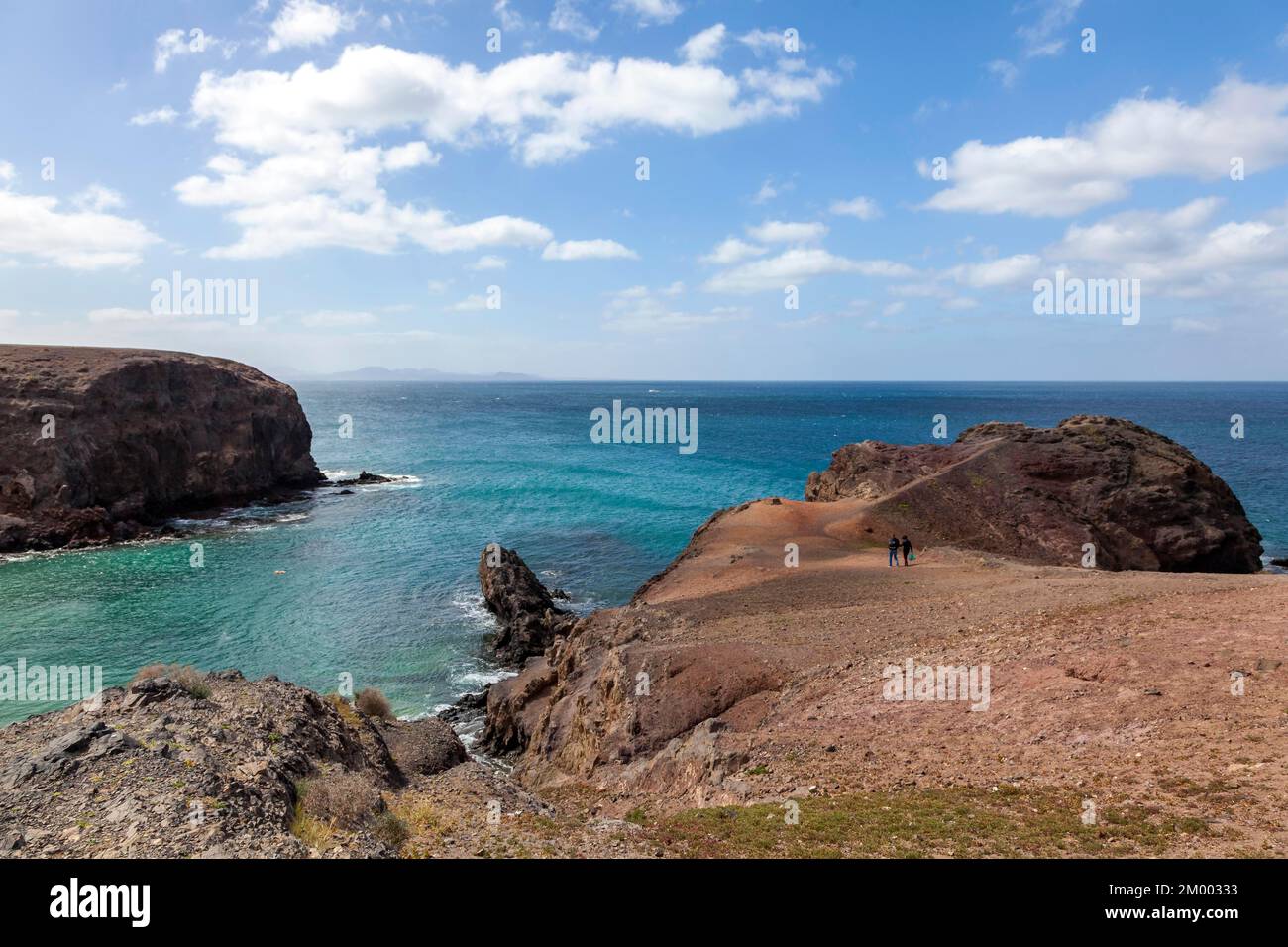 Küste in der Nähe von Calas de Papagayo, Lanzarote, Kanarische Inseln, Spanien, Europa Stockfoto