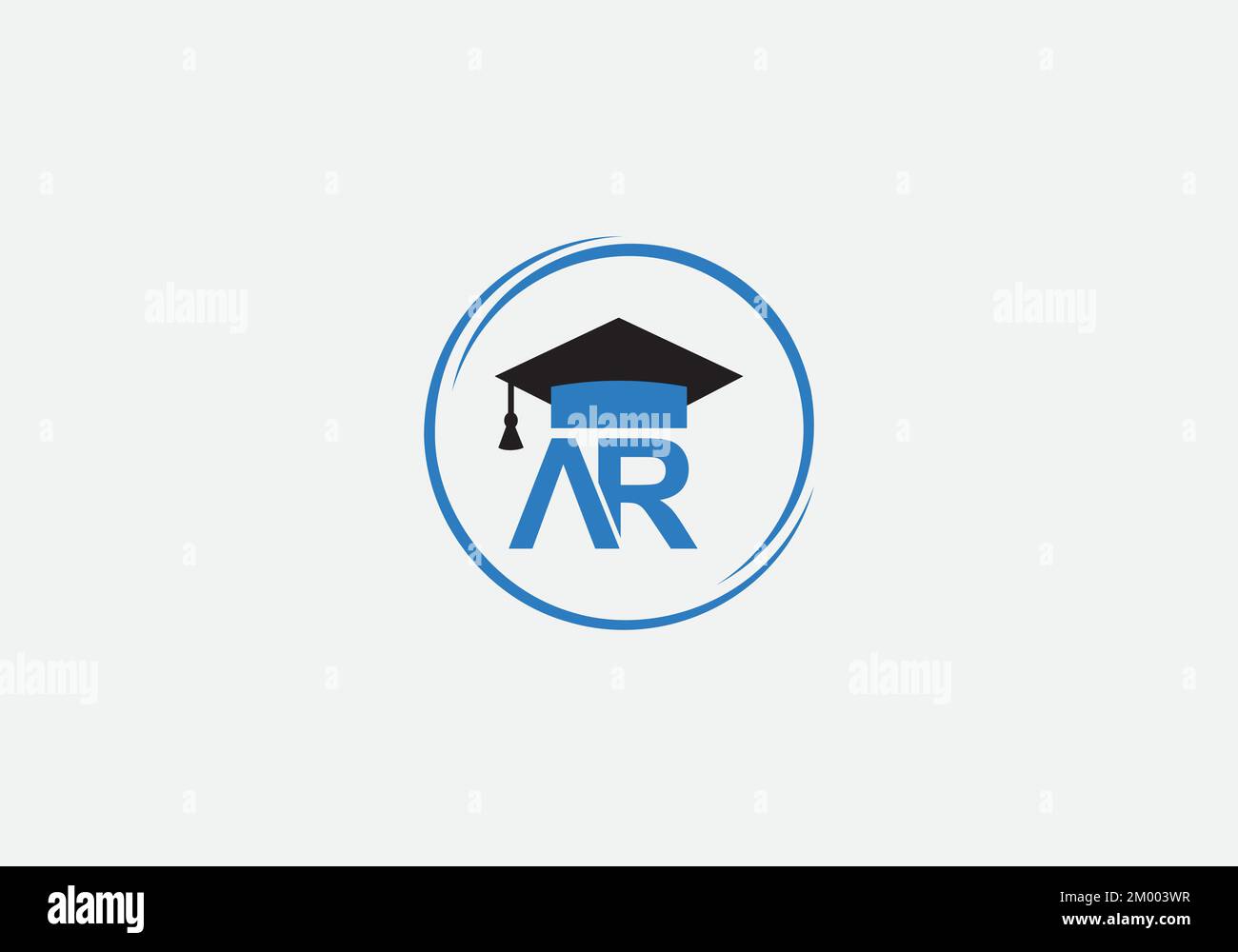 Symbol für akademische Ausbildung und Student hat-Logo. Bildungs- und Hochschulabschluss-Monogramm und -Graduierungszeichen Stock Vektor