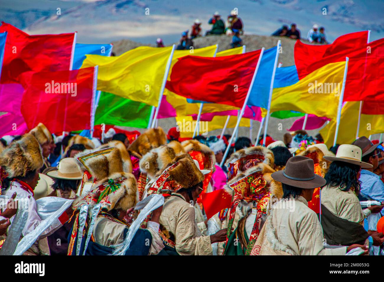 Traditionelles Stammesfestival in Gerze Westtibet, Asien Stockfoto