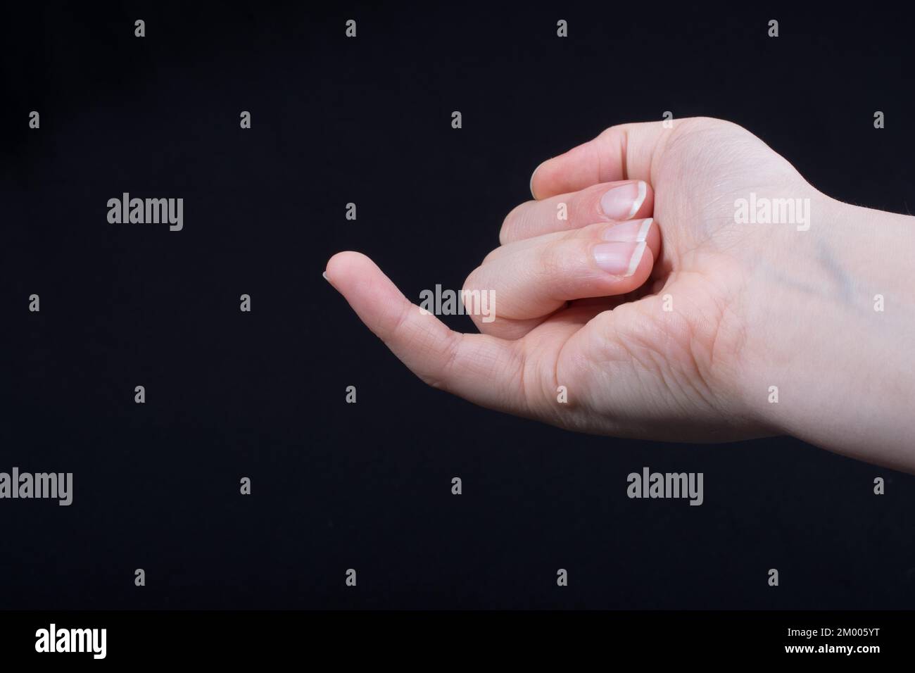 Mit dem kleinen Finger isoliert in Einklang zu bringen oder Versprechen oder Freundschaft Stockfoto