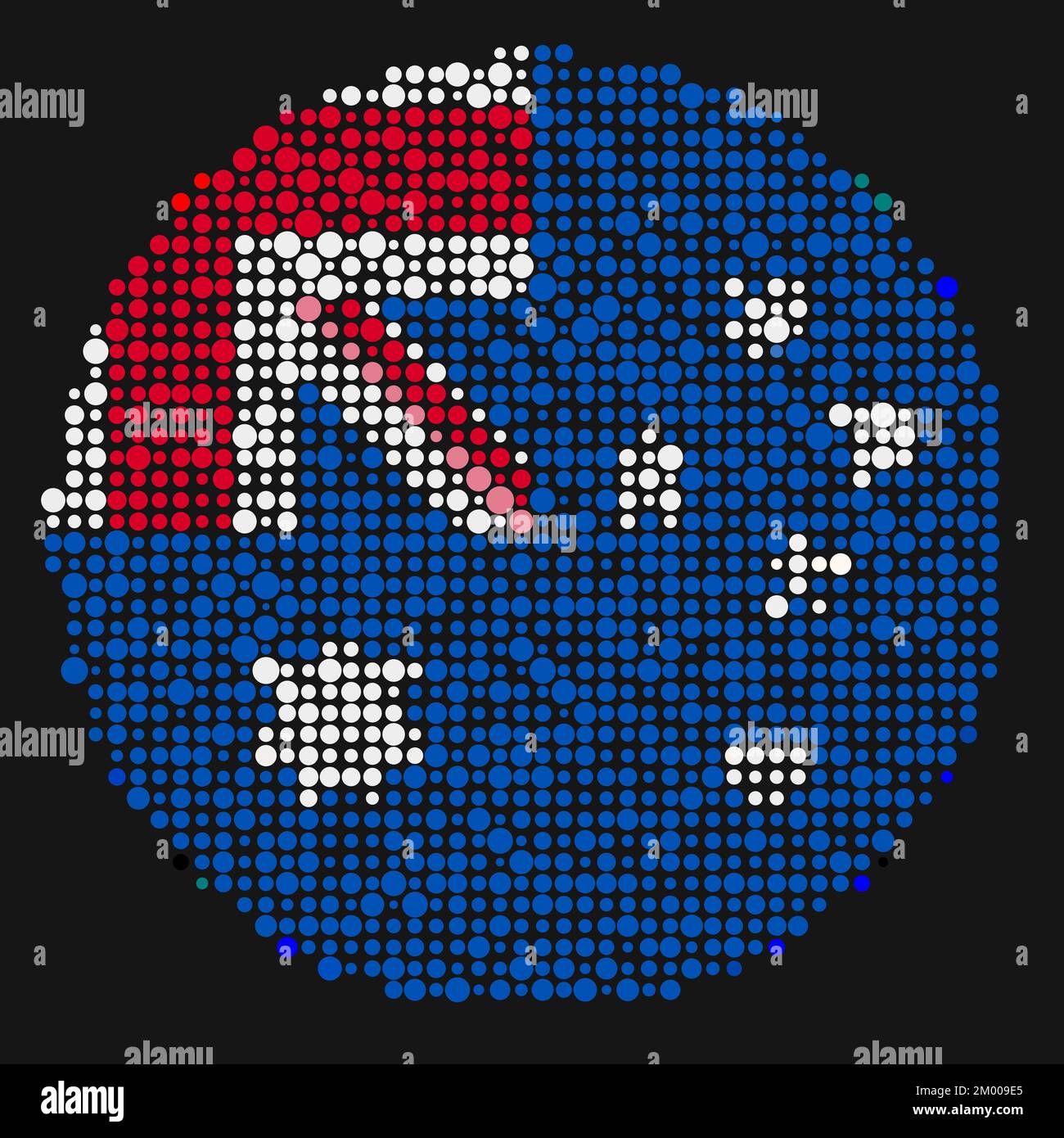 Abgeleitete Musterabbildung für Australien Map Silhouette mit Pixeln Stock Vektor