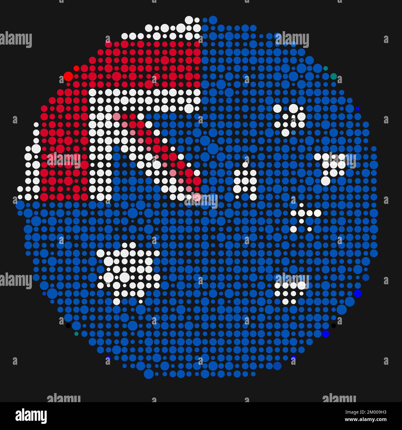Abgeleitete Musterabbildung für Australien Map Silhouette mit Pixeln Stock Vektor