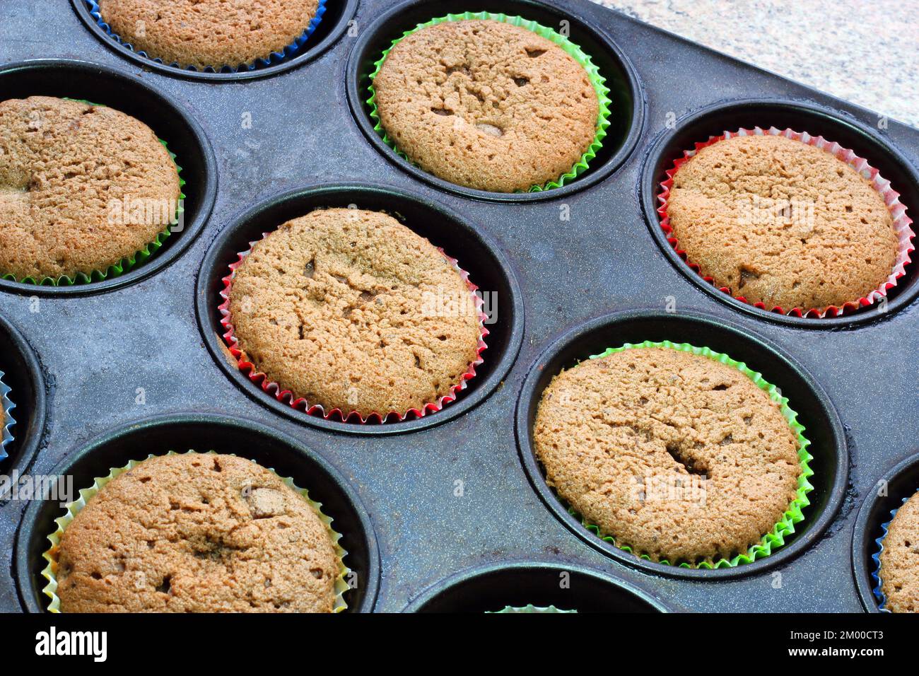Feenkuchen oder Cupcakes wurden gerade gebacken. Stockfoto