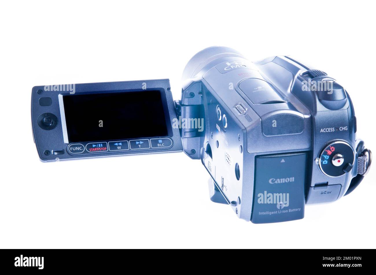 Canon HD Digital-Videokamera, isoliert Stockfoto