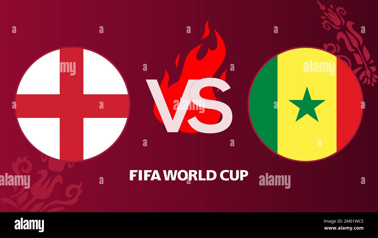 Fußballspiel England gegen Senegal FIFA Fußball-Weltmeisterschaft Katar 2022, England gegen Senegal, Eriwan, Armenien - 2022. Dezember 03 Stockfoto