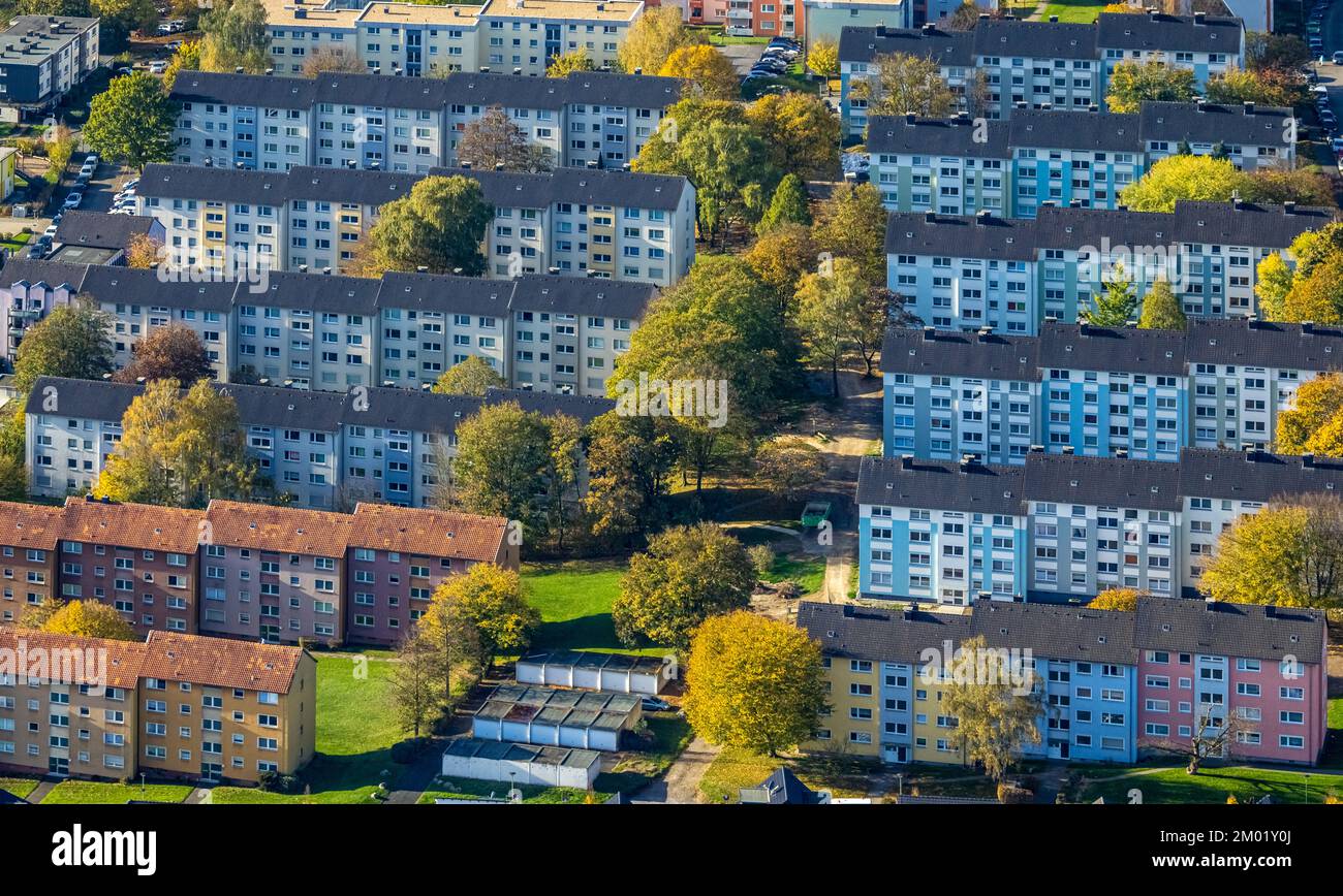 Luftaufnahme, Reihenhäuser Wohnhäuser Wohnhaus Twittingstraße, Haspe