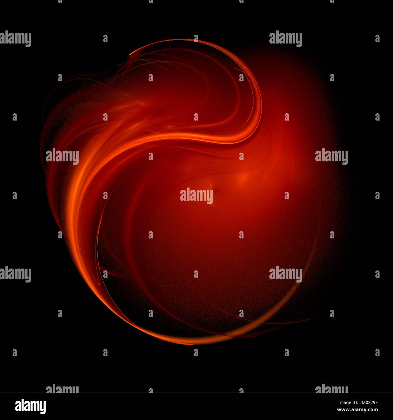 Abstrakter Hintergrund von hellen orange-gelben Linien auf schwarzem Hintergrund, neuronales Netz, Design Stockfoto