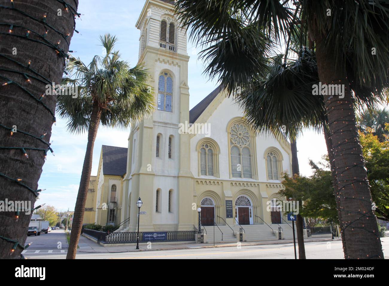 Blick auf die Citadel Square Baptist Church in Charleston, South Carolina Stockfoto