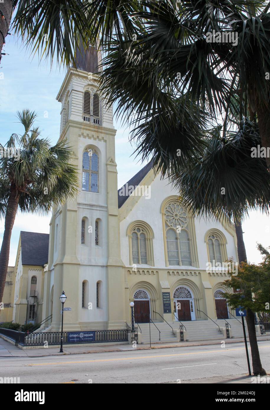 Blick auf die Citadel Square Baptist Church in Charleston, South Carolina Stockfoto