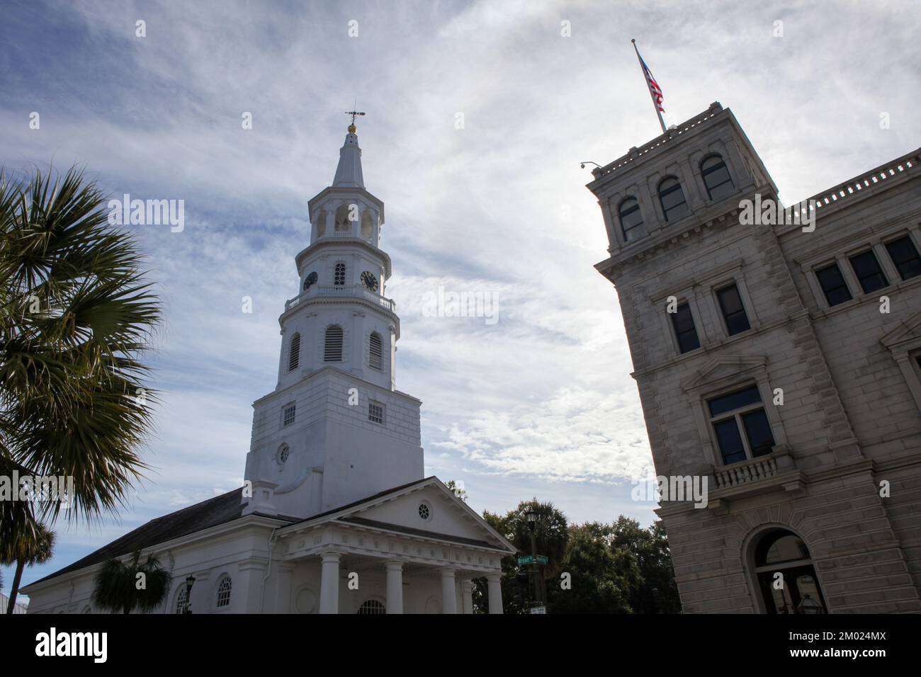 Blick auf die Saint Michael's Church in Charleston, South Carolina Stockfoto