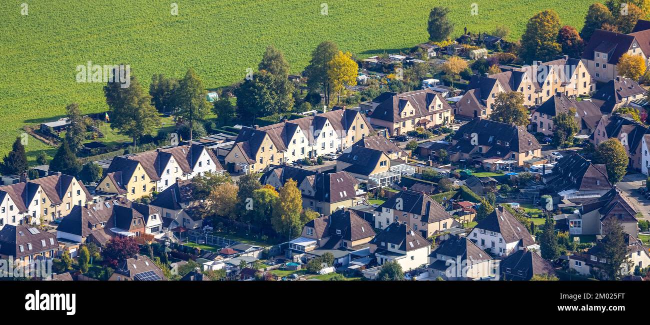 Luftaufnahme, Arbeiterwohnung Kolonie Maximilian, Fritz-Erler-Straße, Uentrop, Hamm, Ruhrgebiet, Nordrhein-Westfalen, Deutschland, DE, Maximilian Stockfoto