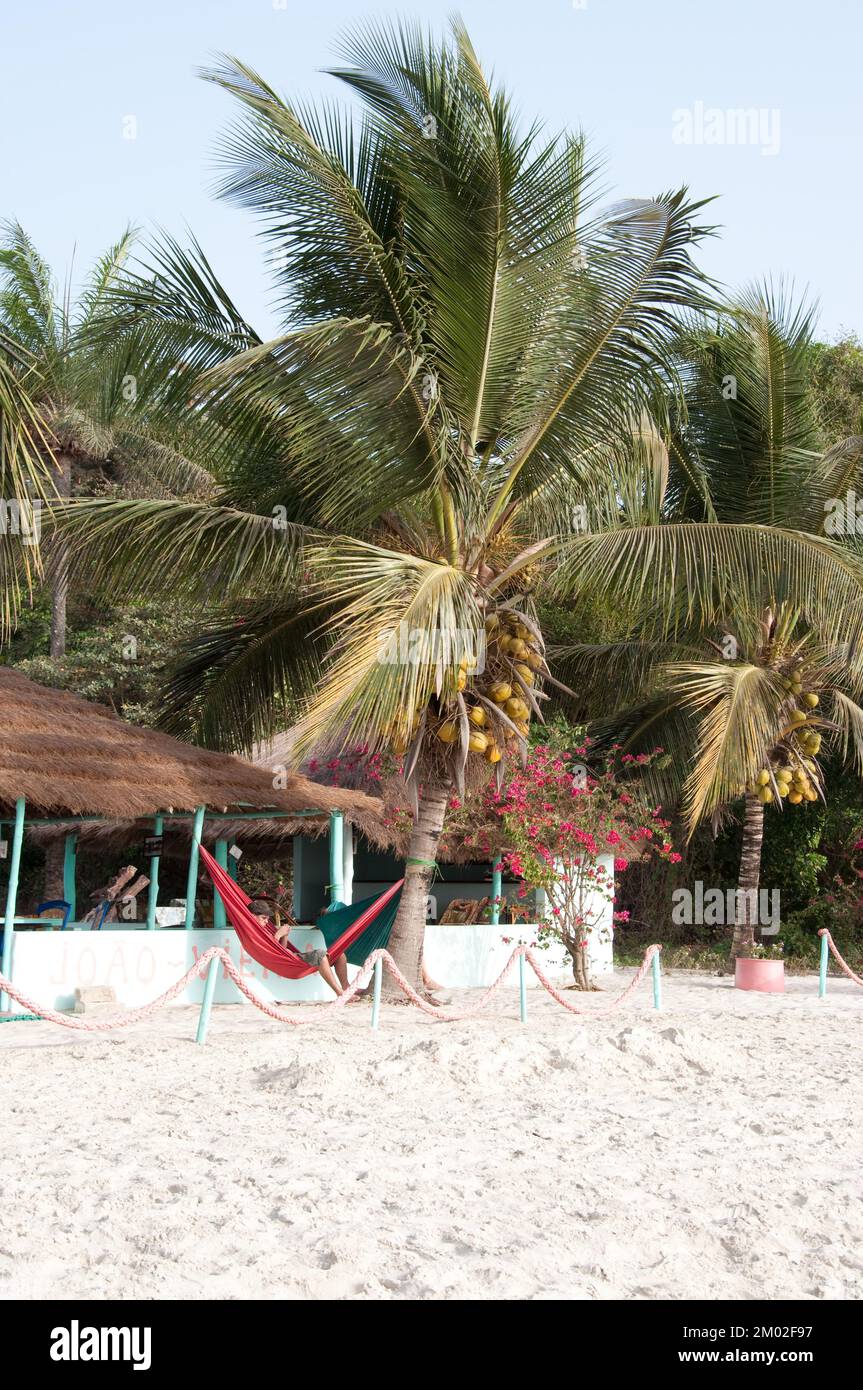 Strand, Chez Claude Resort, Insel Joao Viera, Guinea-Bissau Stockfoto