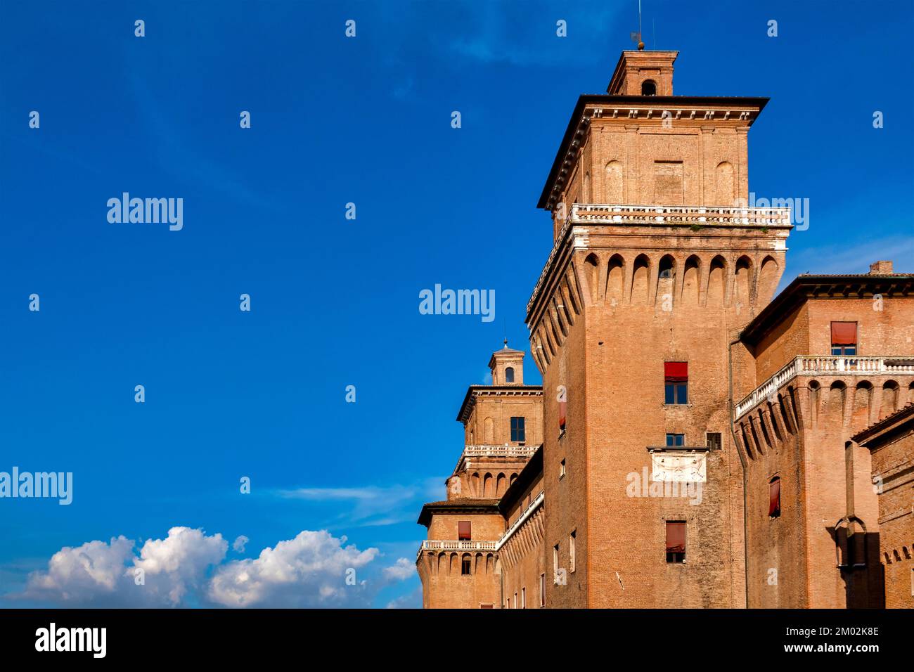 Blick auf das Castello Estense, Ferrara Italien Stockfoto