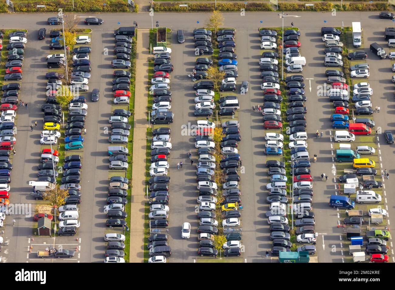 Luftaufnahme, Ikea-Einrichtungszentrum, Parkplätze, Industriepark Unna/Kamen, Südkam, Kamen, Ruhrgebiet, Nordrhein-Westfalen, Deutschland, DE, Europa Stockfoto