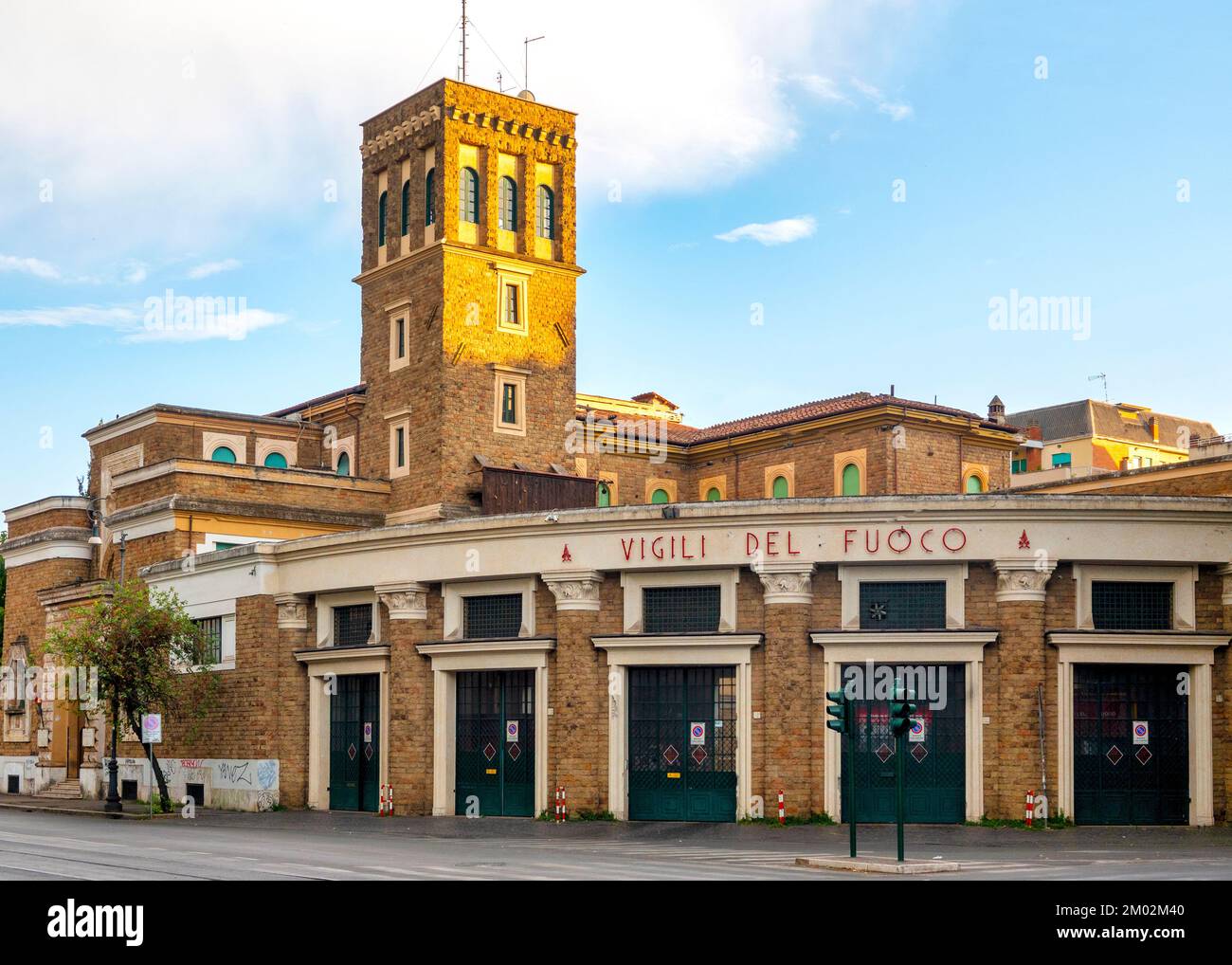 Die historische Baracke der Feuerwehr „Alberto De Jacobis“ wurde heute in Rom, Italien, zum Museum Stockfoto