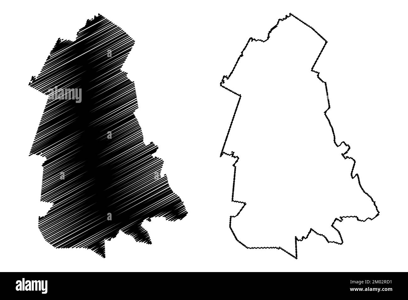 Ocampo Municipality (Free and Sovereign State of Coahuila de Zaragoza, Mexico, United Mexican States) Kartenvektordarstellung, Scribble-Skizze Ocampo Stock Vektor