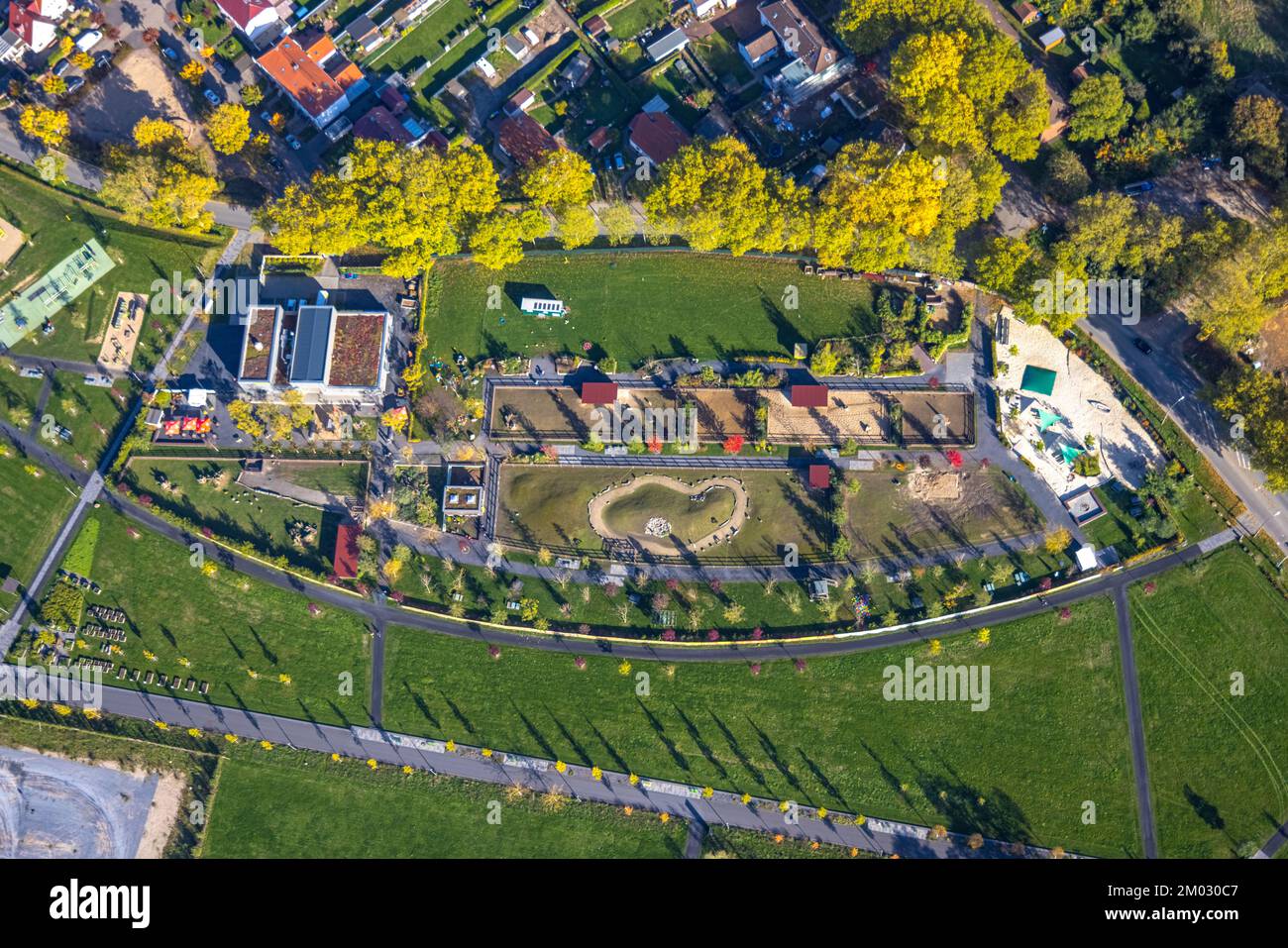 Luftbild, Kalisto Tierpark, am Zechenpark, Lintfort, KampLintfort
