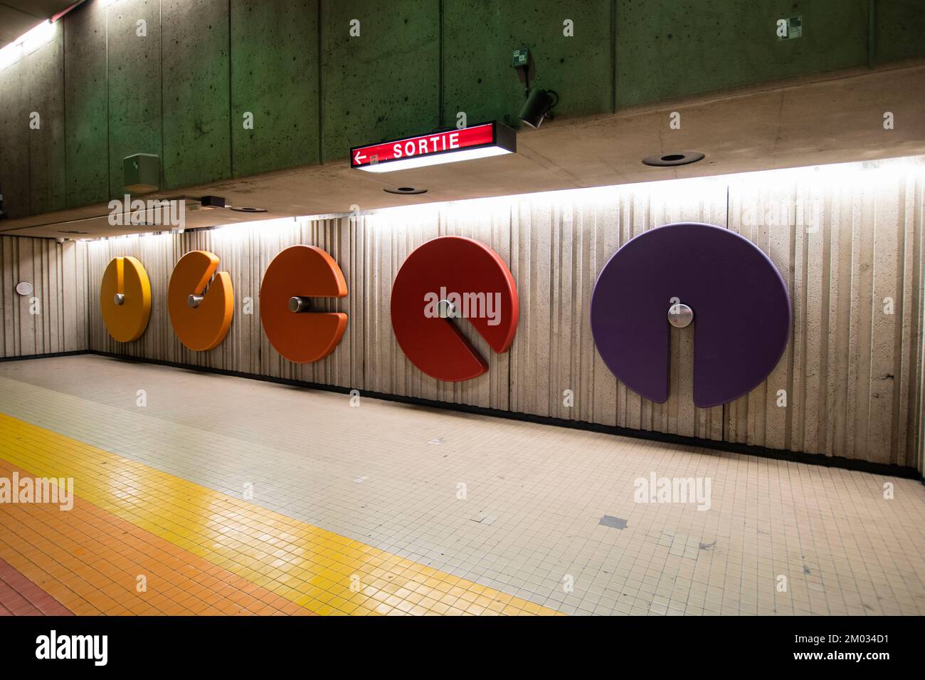 Kreise 1981 an der Metro-Station Villa-Maria in Montreal, Quebec, Kanada Stockfoto