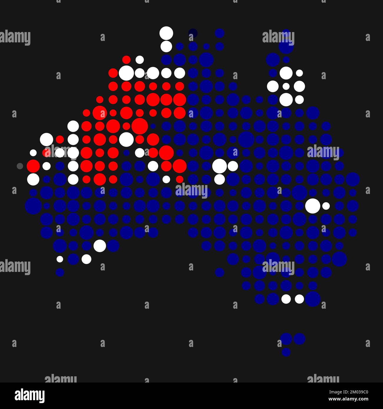 Abgeleitete Musterabbildung für Australien Map Silhouette mit Pixeln Stock Vektor