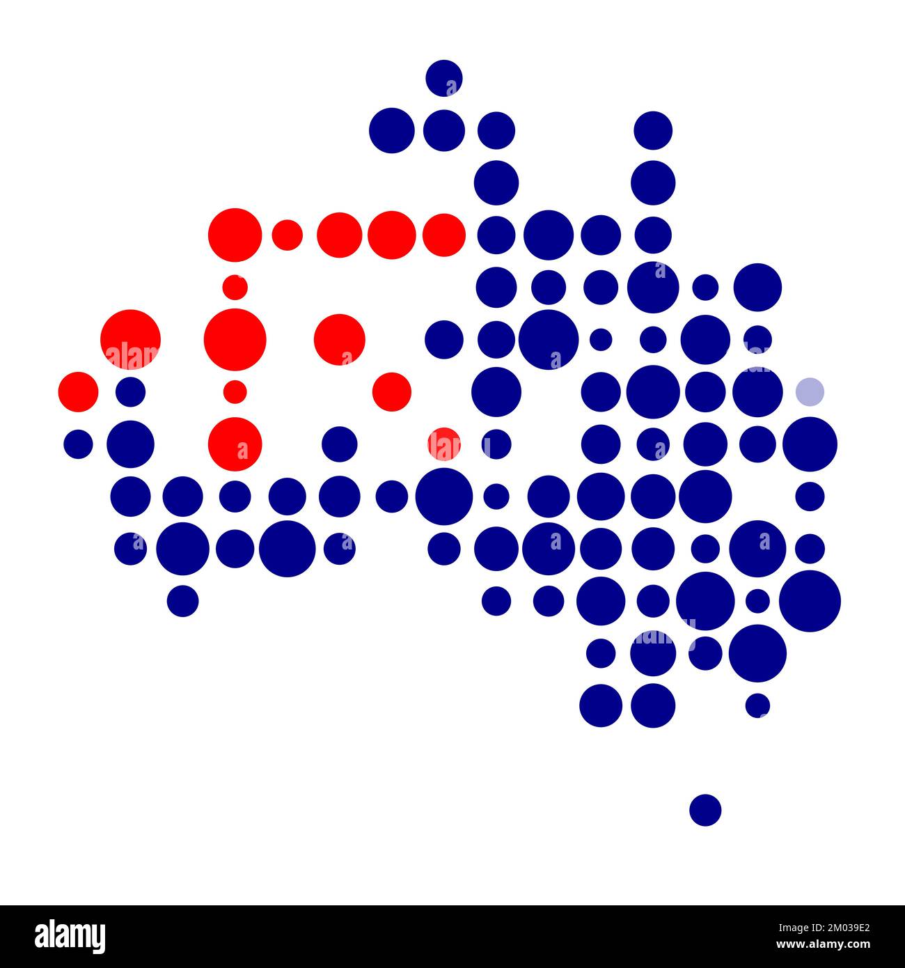 Abgeleitete Musterabbildung für Australien Map Silhouette mit Pixeln Stock Vektor
