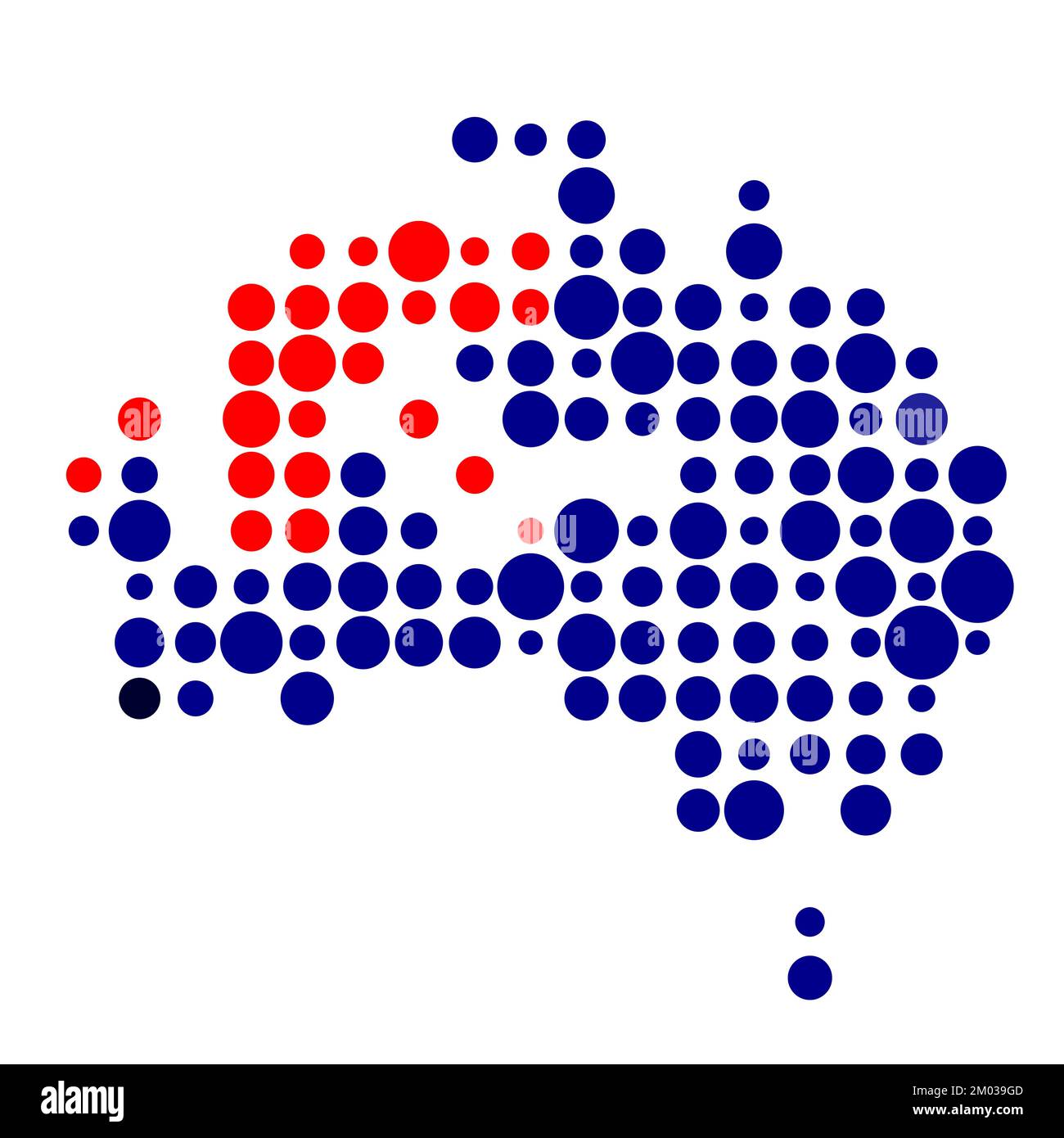 Abgeleitete Musterabbildung für Australien Map Silhouette mit Pixeln Stock Vektor