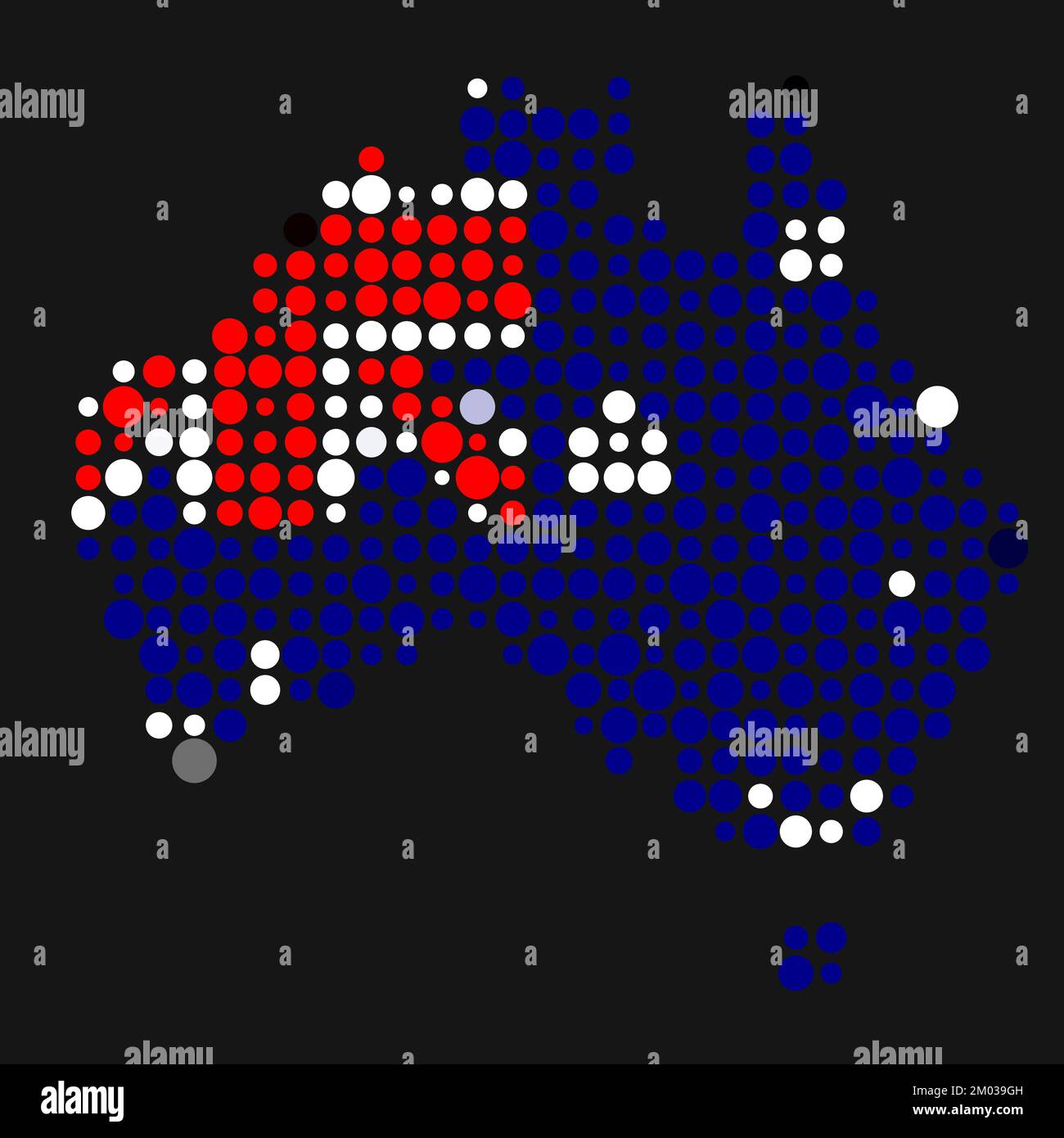 Abgeleitete Musterabbildung für Australien Map Silhouette mit Pixeln Stock Vektor