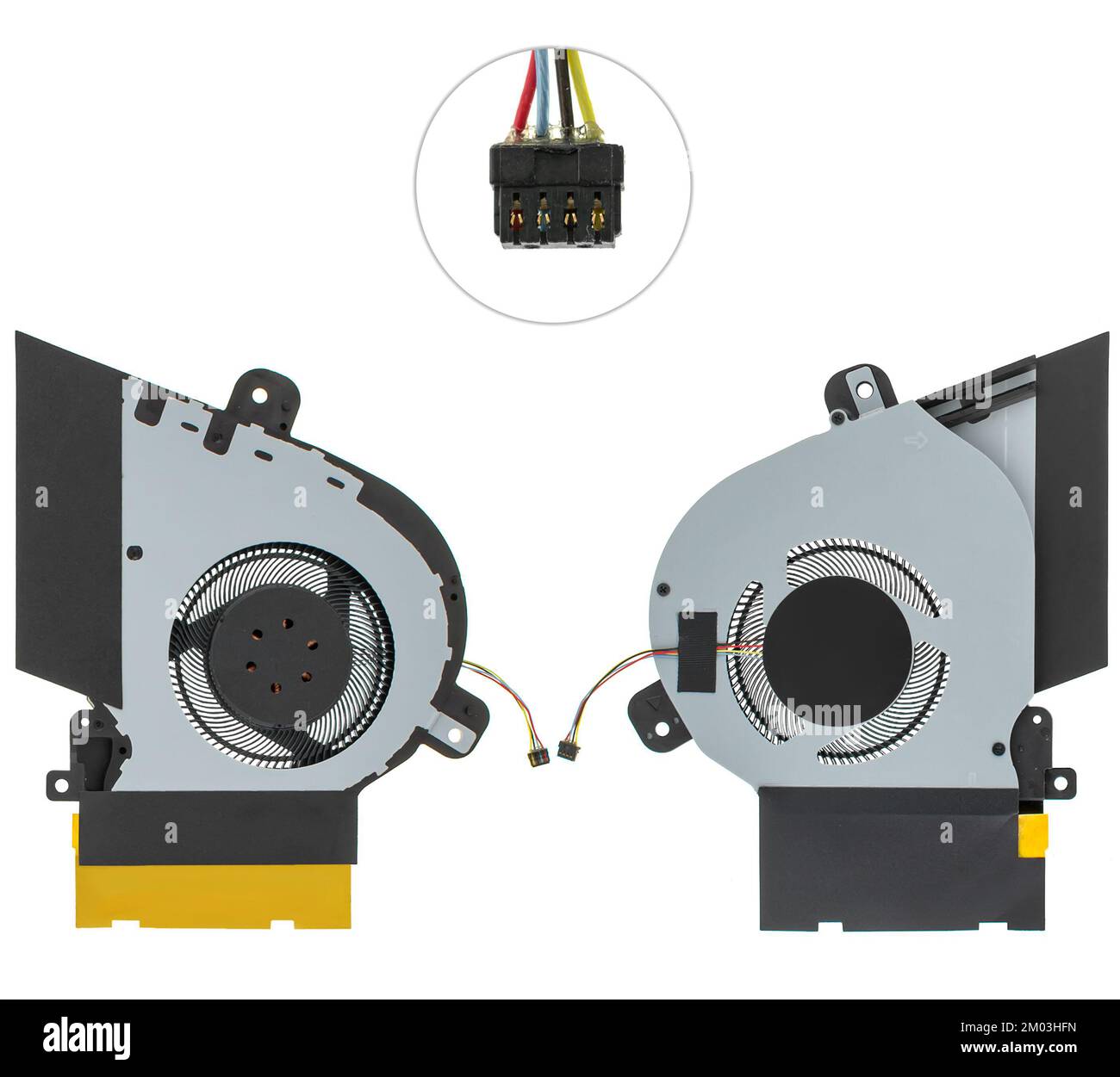 Laptop-Lüfter, Laptop-Ersatzteil, auf weißem Hintergrund Stockfoto