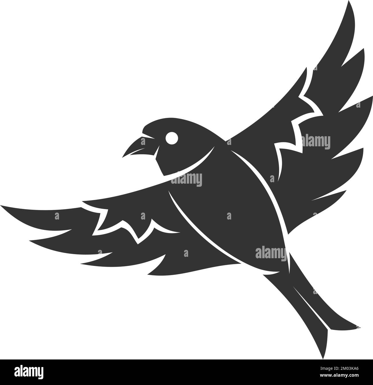 finch-Vogel-Logo-Vorlage Symbol Illustration Markenidentität Stock Vektor