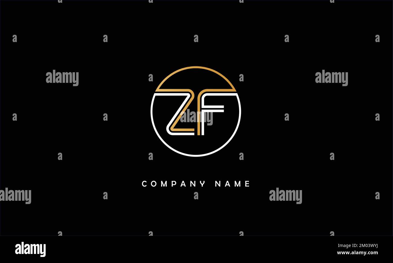 Monogramm mit abstrakten Buchstaben für das ZF,FZ Logo Stock Vektor