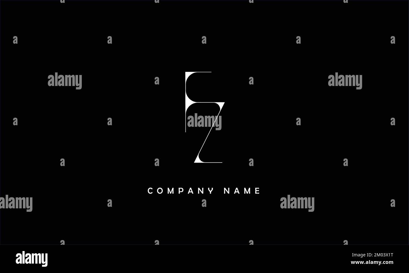 Monogramm mit abstrakten Buchstaben für das ZF,FZ Logo Stock Vektor