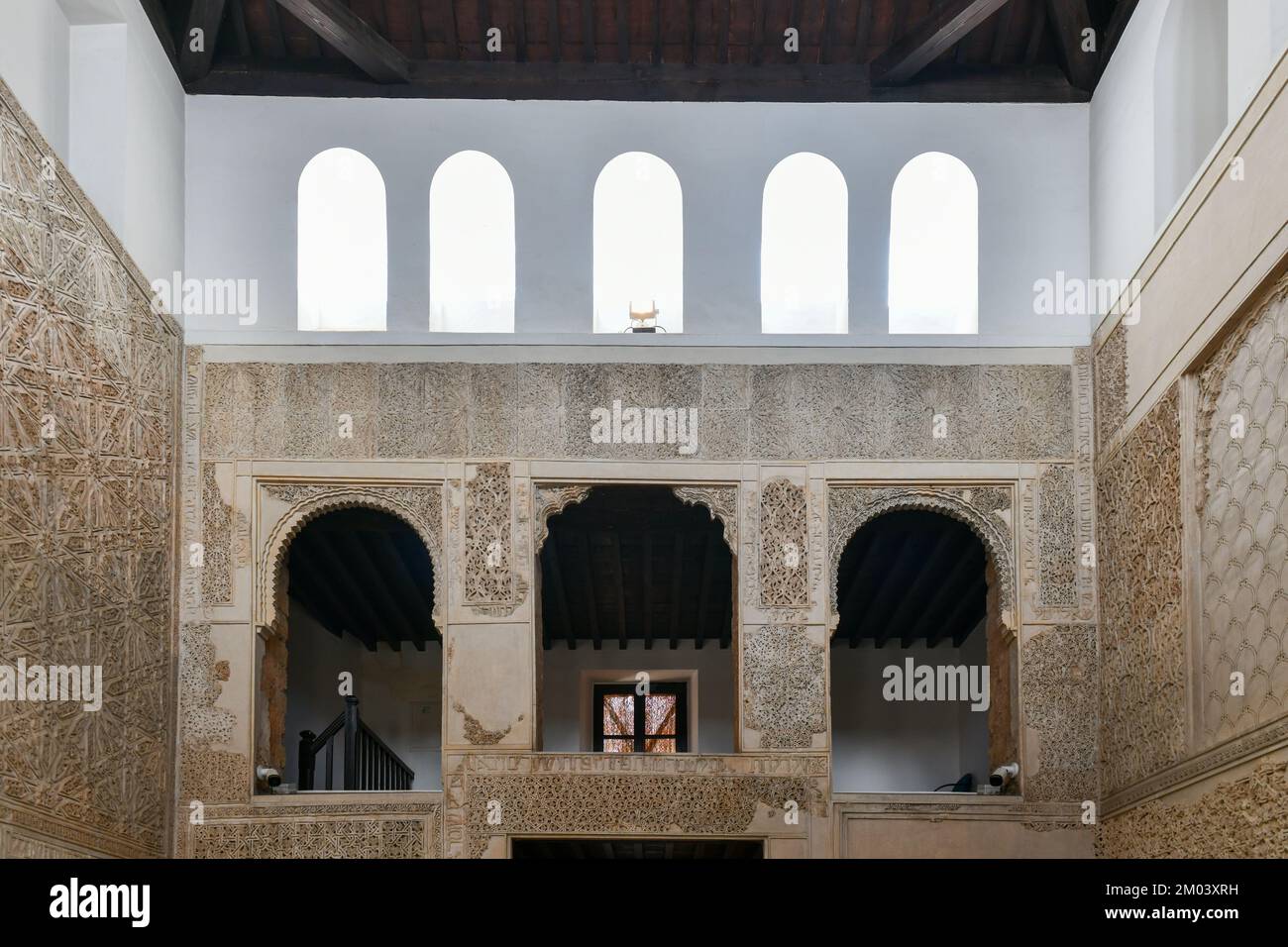 Cordoba, Spanien - 28. November 2021: In der Synagoge von Cordoba, Spanien. Jüdischer Tempel, der 1315 in Andalusien, Spanien, gegründet wurde. Stockfoto