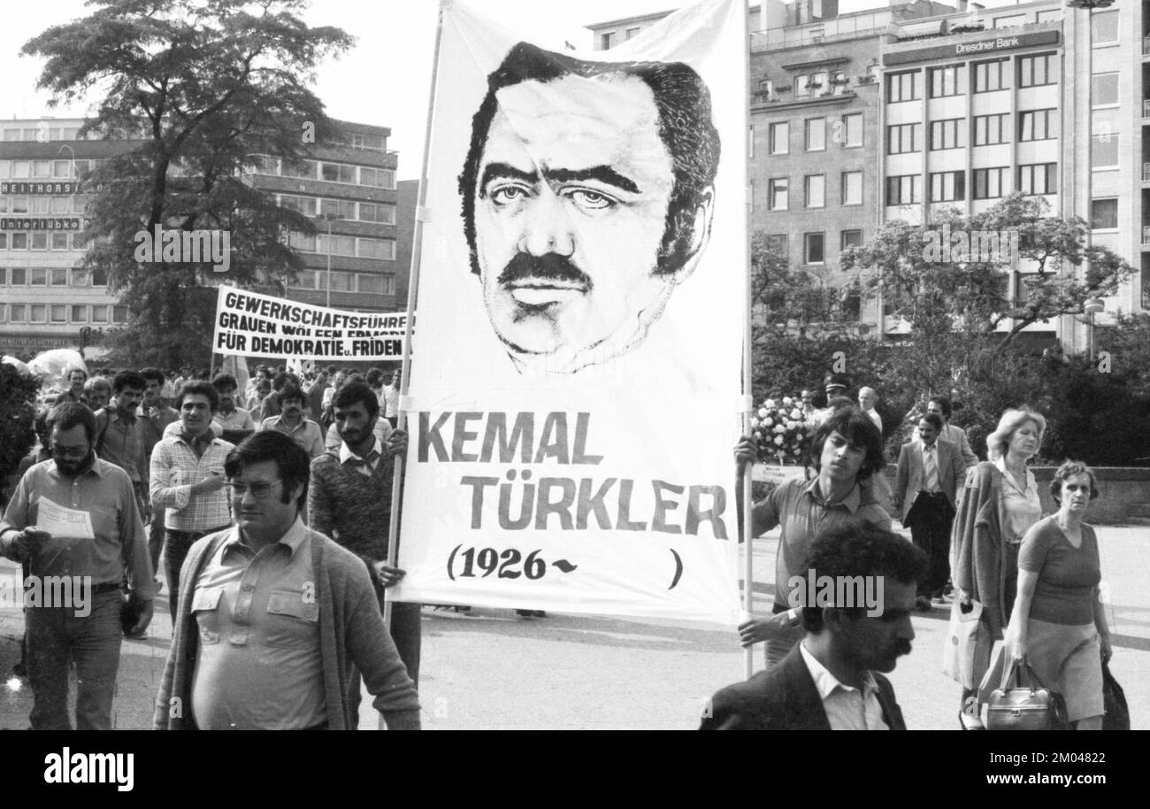 Der stille marsch der Türken, Anlass war der Mord an Gewerkschaftsführer Kemal Tuerkler in Istanbul. 24.07.1980, Köln, Deutschland, Europa Stockfoto