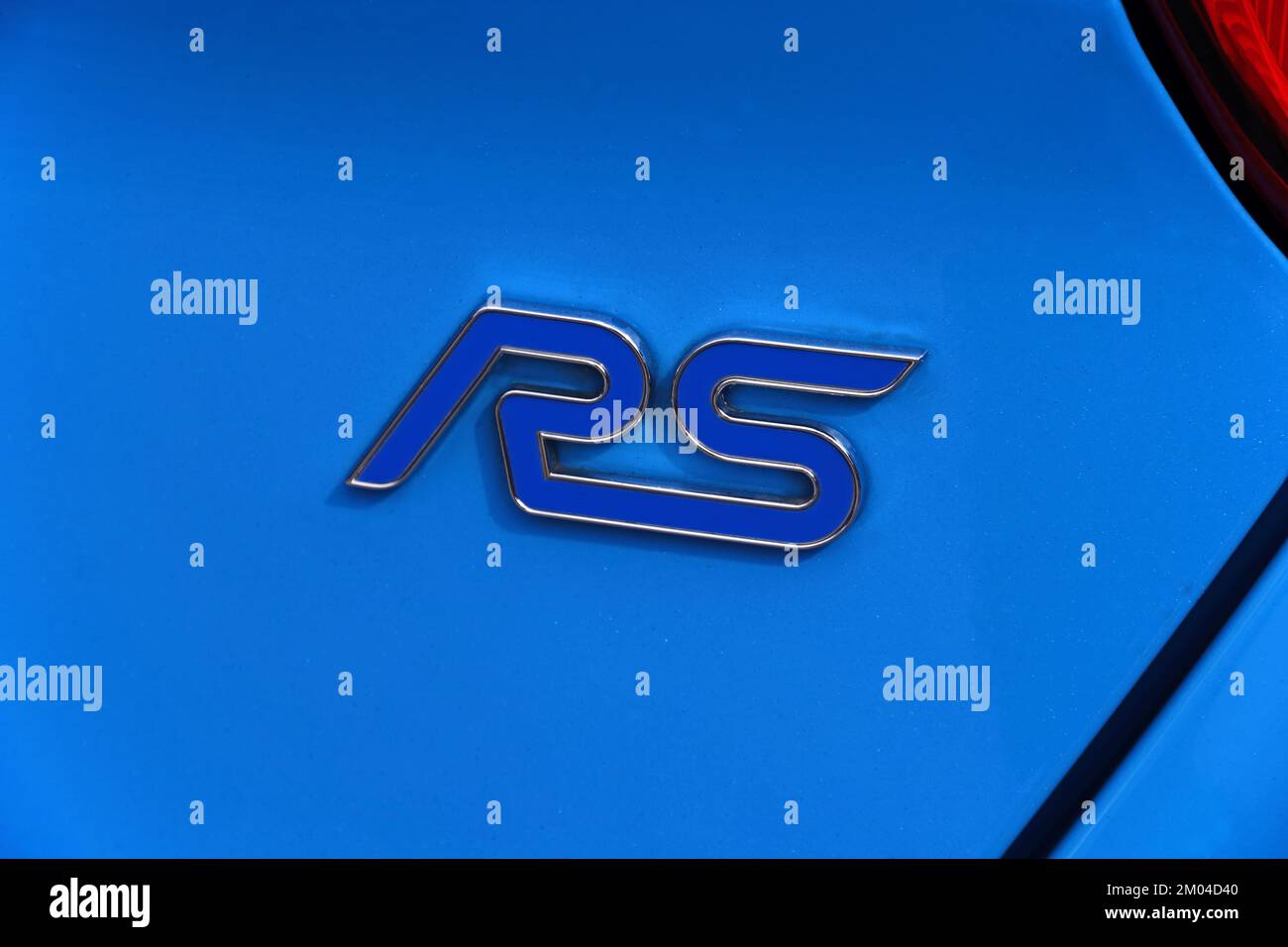 RS-Emblem auf der Rückseite von Ford Fiesta Stockfoto