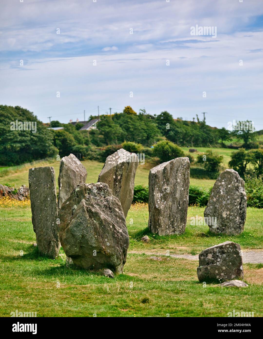 Drombeg Stone Circle eine Megalithic Site in der Nähe von Glandore, County Cork, Irland Stockfoto