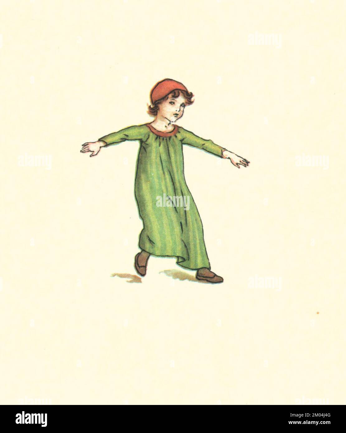 Der verkrüppelte Junge von Hamelin, illustriert von KATE GREENAWAY (1846-1901) englischer Künstlerin und Schriftstellerin. For the Rattenfänger of Hamelin von Robert Browning, 1812-1889 Veröffentlicht von Warne 1910 Stockfoto