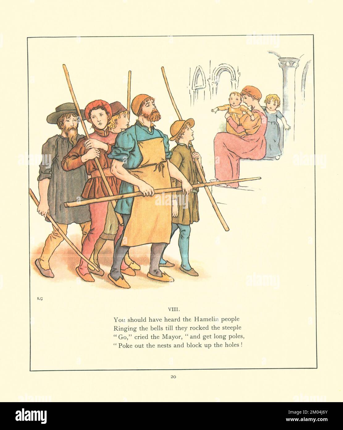 Sie hätten die Hamelin hören sollen, illustriert von KATE GREENAWAY (1846-1901) englische Künstlerin und Schriftstellerin. For the Rattenfänger of Hamelin von Robert Browning, 1812-1889 Veröffentlicht von Warne 1910 Stockfoto
