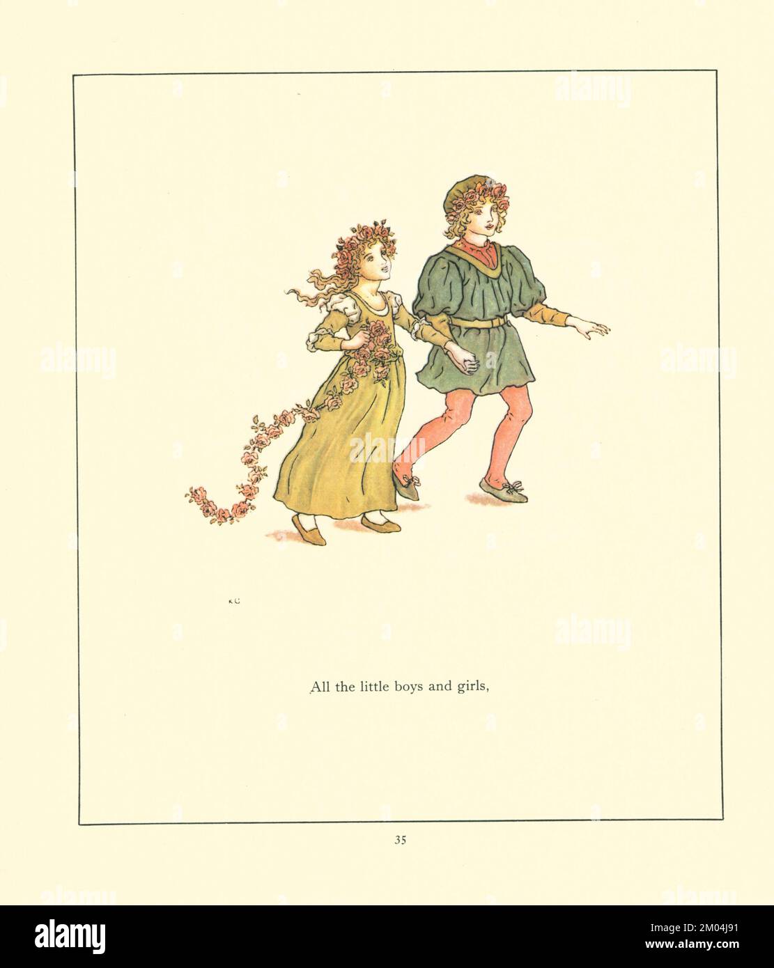 Alle Little Boys and Girls illustriert von KATE GREENAWAY (1846-1901) englische Künstlerin und Schriftstellerin. For the Rattenfänger of Hamelin von Robert Browning, 1812-1889 Veröffentlicht von Warne 1910 Stockfoto