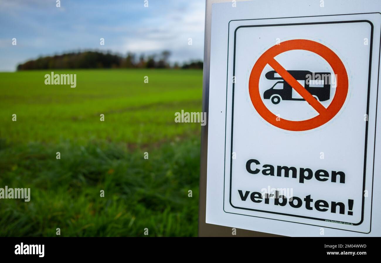 Verkehrsschild, Schild, Tafel, Schild, Verbot, Camping verboten