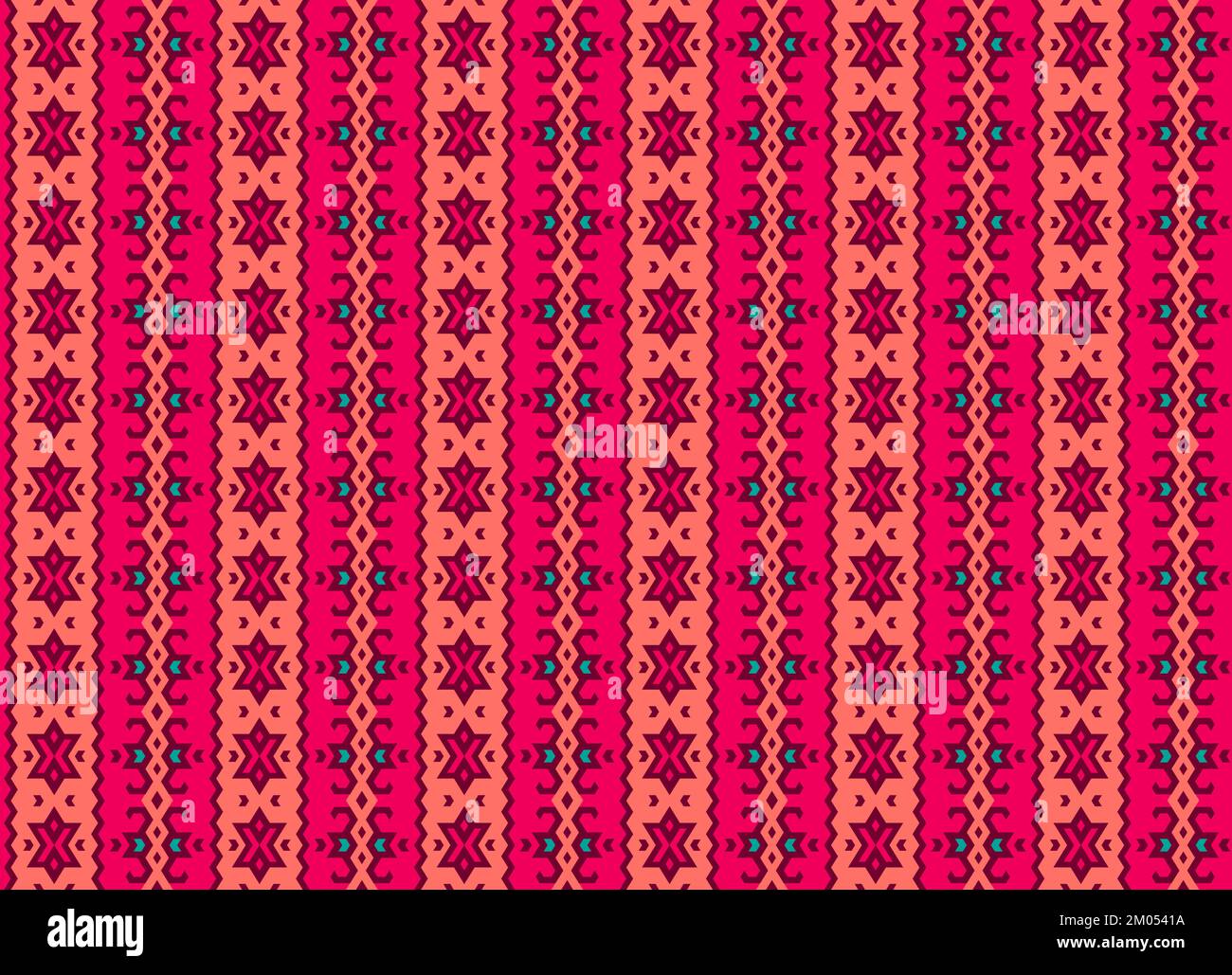 Nahtloses geometrisches Muster-Vektordesign. Textilmuster aus ethnischem Anbau. Stock Vektor