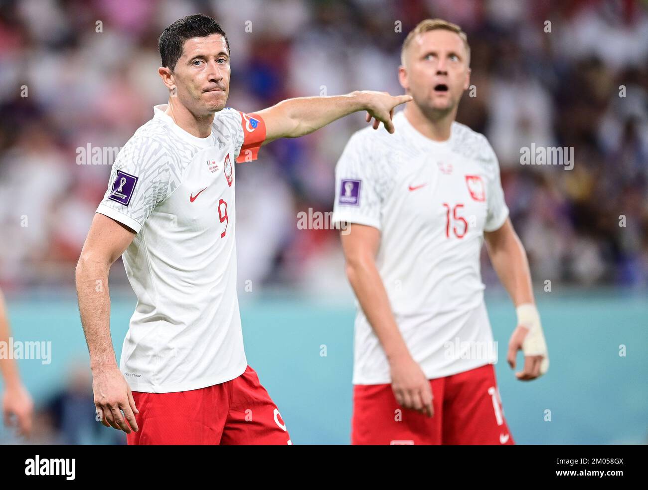 Robert Lewandowski (Polen) Doha, 04.12.2022, FIFA Fussball WM 2022 in Katar, Achtelfinale, Frankreich - Polen/PRESSINPHOTO Stockfoto