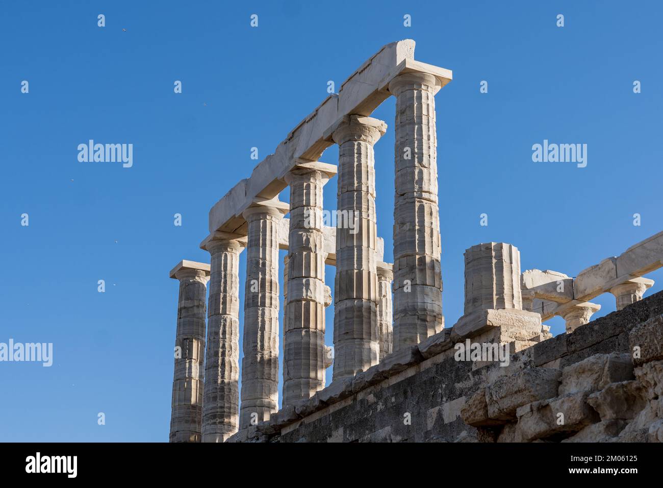 Kap Sounion (Tempel des Poseidon) an der Südspitze Griechenlands Stockfoto